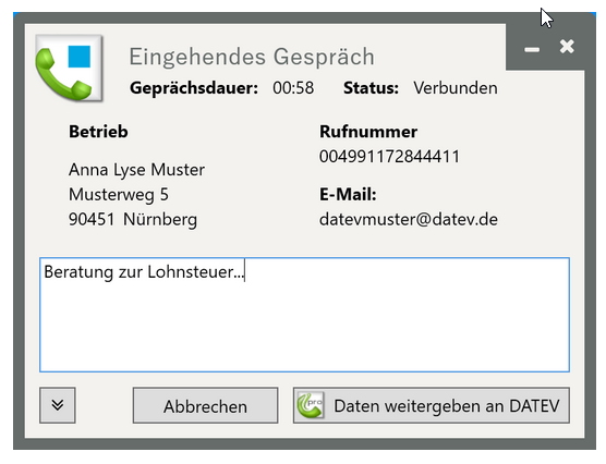Aus DATEV telefonieren